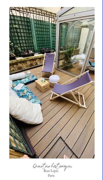 Villa Lepic, Luxury Flat In Montmartre With Private Terrasse-Appartement Entier Paris Bagian luar foto